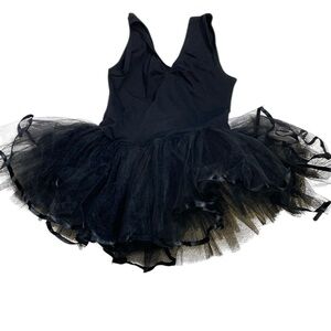 MdnMd black leotard dance ballet girls 6-8
